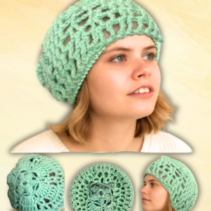 Dew Drop Motif and Lacy Beanie Crochet Pattern Collection