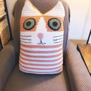 Crochet Cat Pillow Pattern, Cuddle Cat Cushion, Cat Lover Gift, Digital Download, DIY Crochet Home Decor Pattern